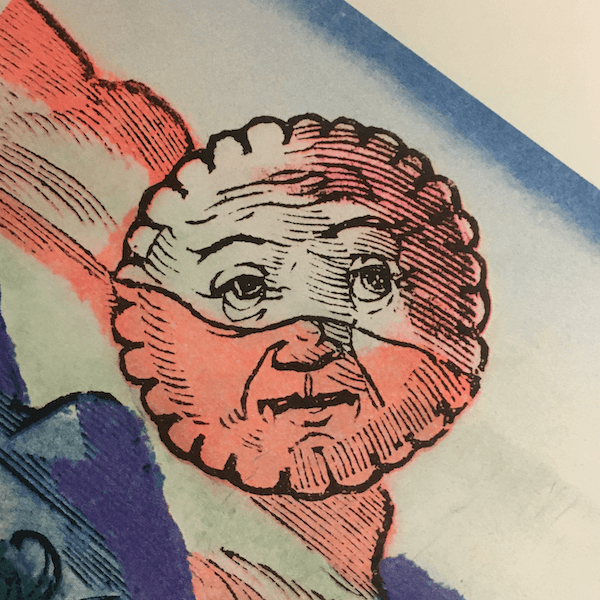 Extrait d'un dessin. On y voit une tête/soleil.